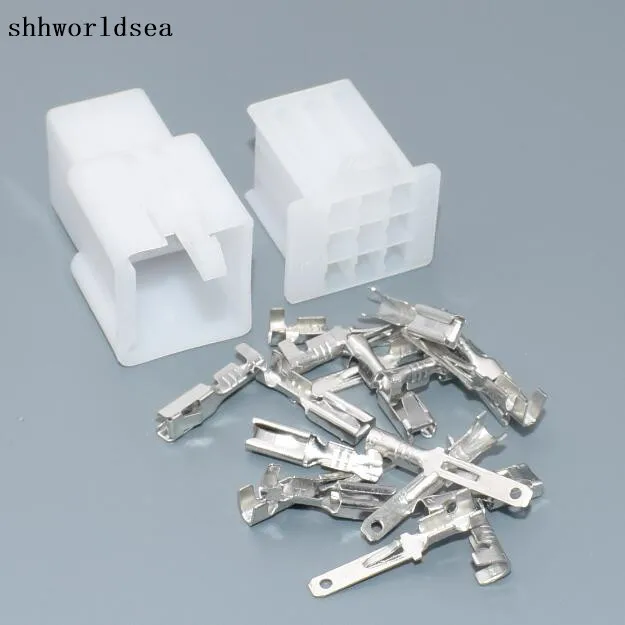 

shhworldsea 5/30/100sets Motorcycle Car ATV Scooter Boat Male Female 9P 9Way Connectors 2.8mm Terminal