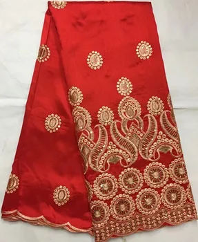 

High quality 5yards african george lace fabric with embroidered nigerian lace fabric african lace fabric for wedding dress ZD-A5