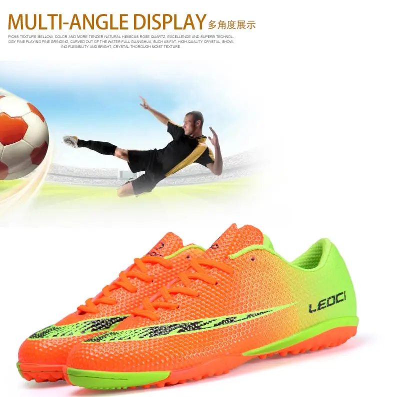 2018new hombres TF fútbol zapatos deporte fútbol Zapatos niños interior césped fútbol botas fútbol Futsal tacos fútbol Sala Hombre