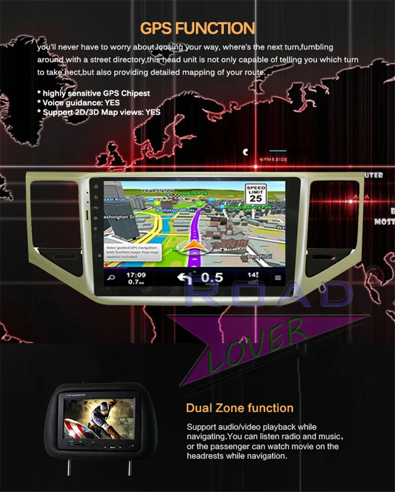 Best Roadlover Android 8.1Car Multimedia Player Autoradio For VW Sportsvan 2016 Stereo GPS Navigation Magnitol Double Din MP3 NO DVD 16