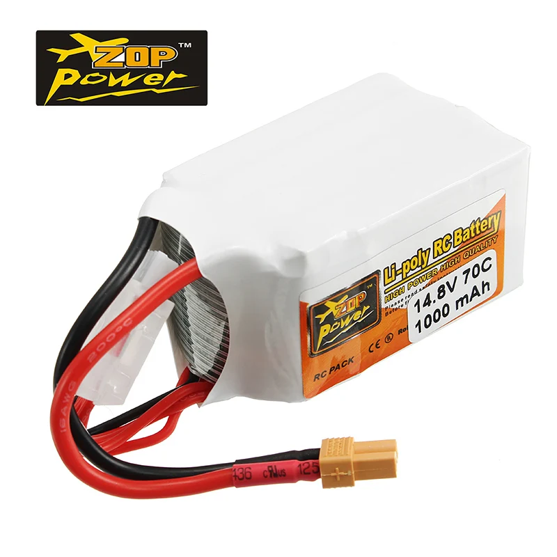 Аккумуляторная батарея Lipo ZOP Power 14 8 V 1000mAh 70C 4S XT30 Разъем для RC FPV Racing Drone аксессуары