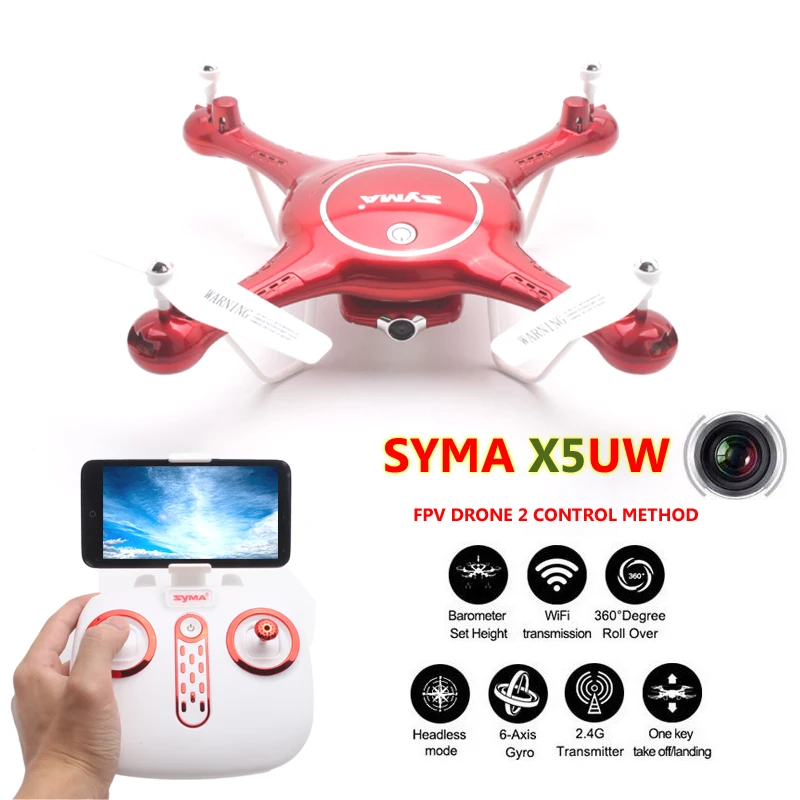 Buy Cheap SYMA X5UW Quadrocopter Quadcopter FPV Drones With Camera Dron Com Camera HD Profissional Headless Mode WIFI Rc Helicoptero