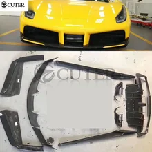 488 Carbon fiber front bumper lip Back Bumper Spoiler lip Diffuser rear spoiler wings for Ferrari 488 Novitec style Car body kit