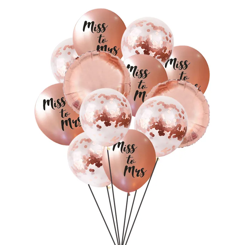 Chicinlife Rosegold Miss To Mrs латексный шар девичник вечерние свадебные украшения свадебный душ обручение воздушный шар "Конфетти"