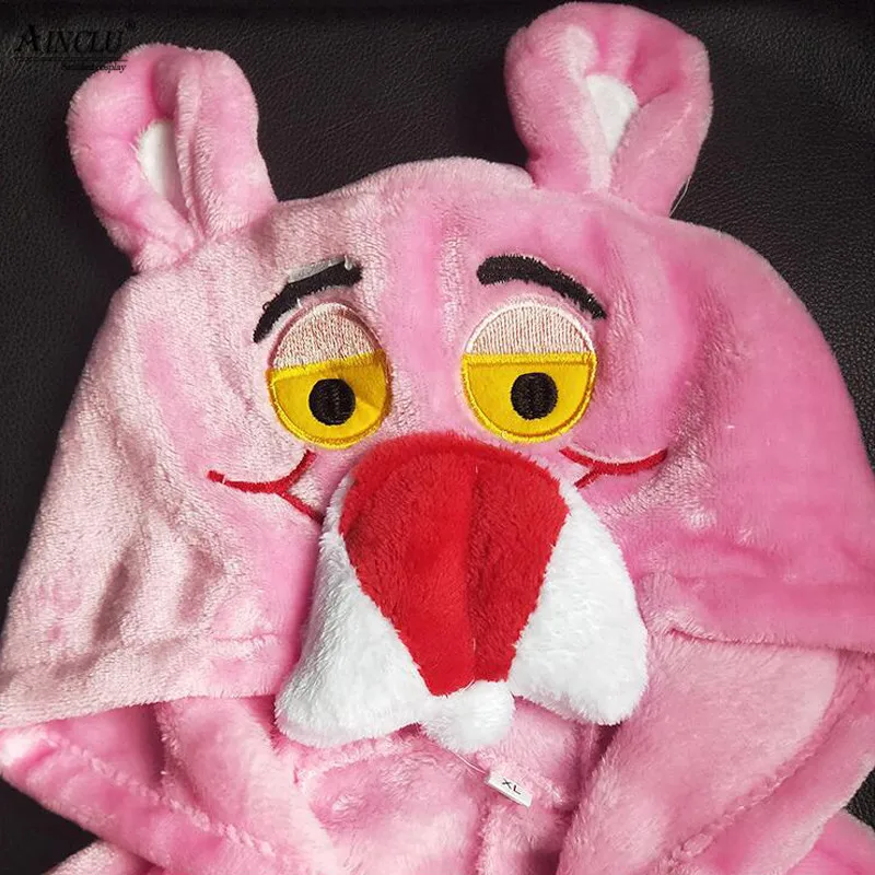 Winter Kigurumi Cute Pink Panther Pajamas Hooded With Slippers Onesies For kids One-Piece Animal Pajamas Long Sleeve Sleepwear Winter Kigurumi Cute Pink Panther Pajamas Hooded With Slippers Onesies For kids One-Piece Animal Pajamas Long Sleeve Sleepwear