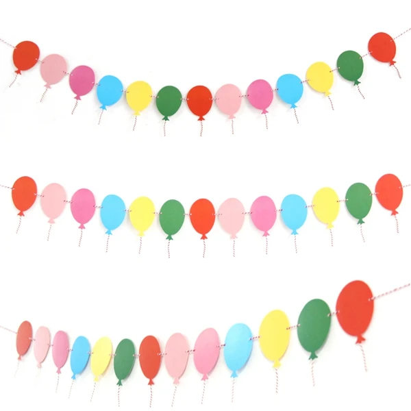 1 комплект красочный воздушный шар бумажные флаги Гирлянда Цветочные баннеры для дома сад ребенок душ/Дети День рождения украшения - Цвет: Colorful Balloon