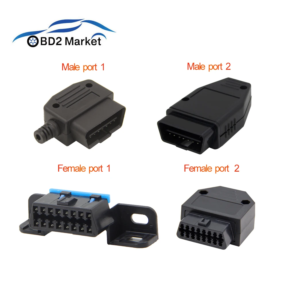 16pin женский разъем obd2 адаптер автомобильный диагностический для elm327