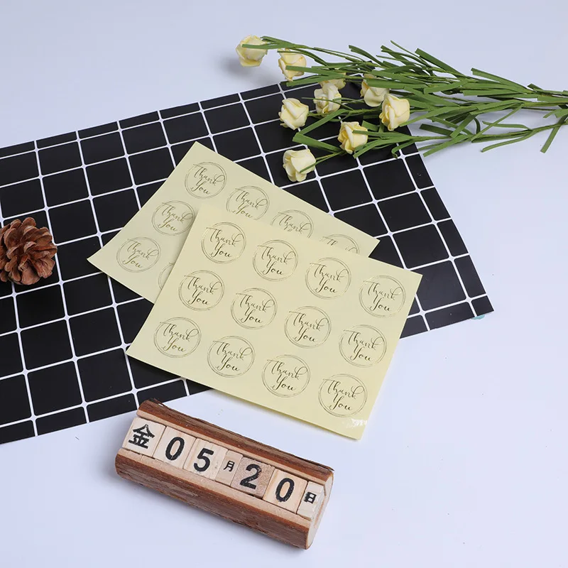 LBSISI Life 108 шт. прозрачная Золотая круглая наклейка спасибо торт DIY Упаковка конфет