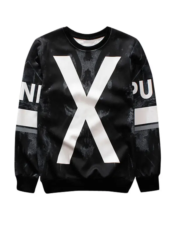 

Punk Black Fashion Long Sleeve Men's Sweatshirt