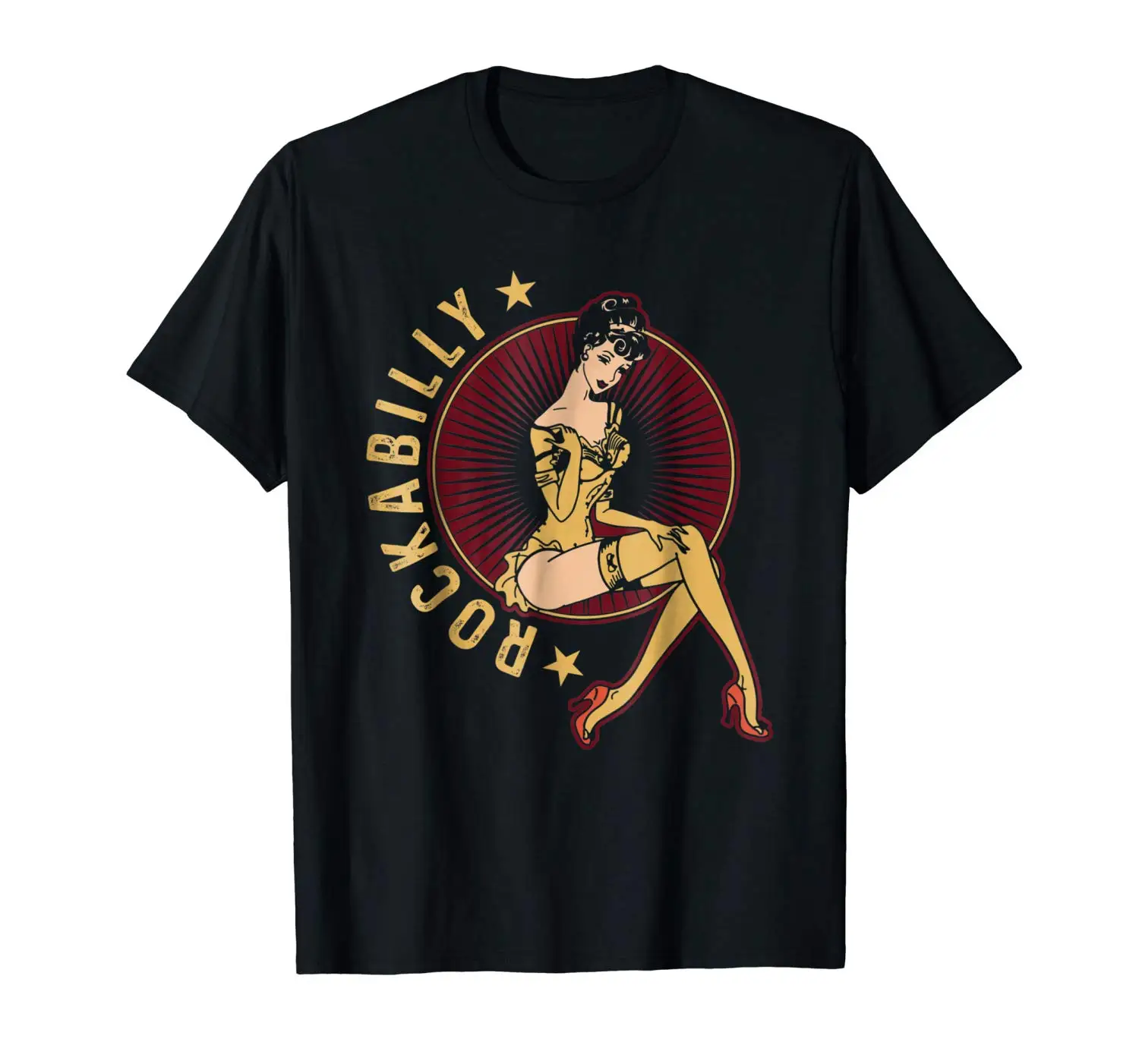 

Rockabilly Pinup Girl T-Shirt new 2019 Men'S Casual Letter Printed Top Quality Printed Shirts