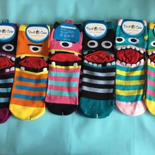 Мультяшные цветные полосатые осенне-зимние носки удобные и дышащие женские носки высокого качества 7 пара/лот
