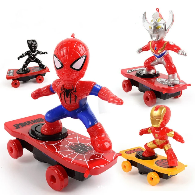 US $13.88 Spider-Man Douyin stunt scooter electric universal rotation rolling music lights children's cartoon