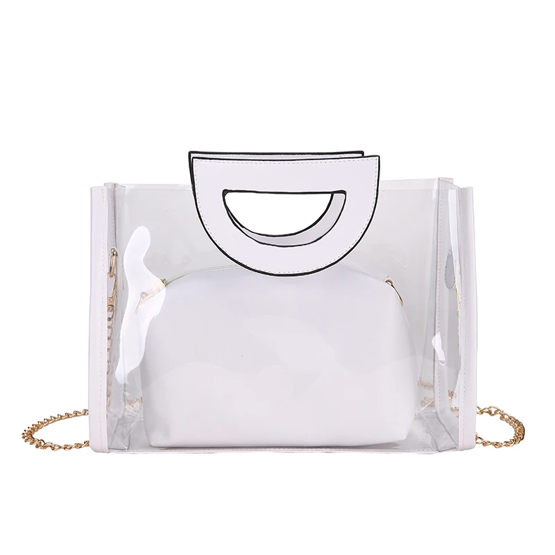 

Clear Bag 2019 Luxury Handbags Women Bags Designer PVC Transparent Purses and Handbags Summer Beach Bag For Women SAC A MAIN