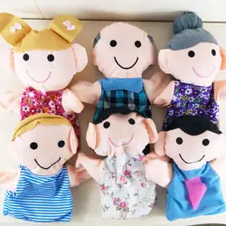 Бабушки и дедушки мама папа членов семьи детей, кукольный рук Дети кукла детские плюшевые игрушки Марионетки игрушки Рождество подарок на