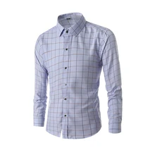 Осеннее мужское деловое повседневное нарядное платье мужская клетчатая Классическая мода Gentaleman с длинными рукавами для торжественных случаев тонкая рубаха мужские