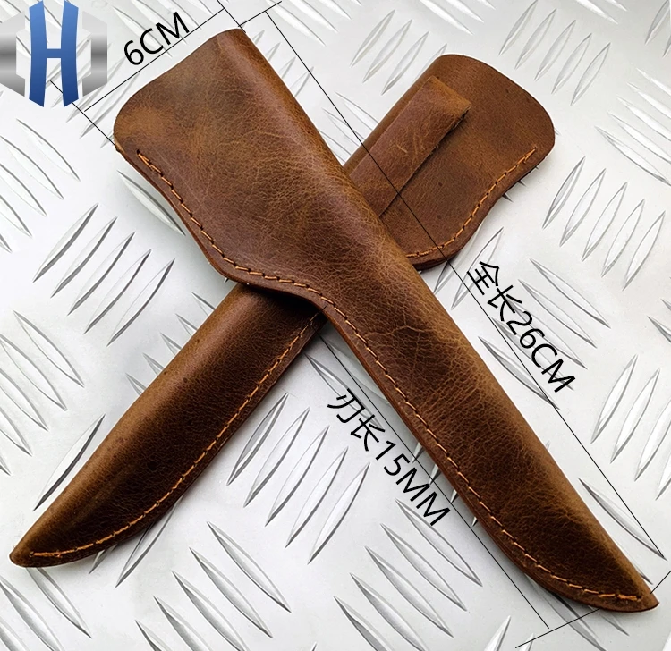 

Custom Leather Knife Sleeve Scabbard Skin Deboning Knife Universal Long Knife Sheath First Layer Cowhide Knife Leather