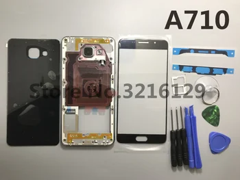 

Original Full Housing Case Middle Frame+Rubber Seal Back Cover+Glass Lens+SIM card Replacement Parts For Samsung A7 A710 2016