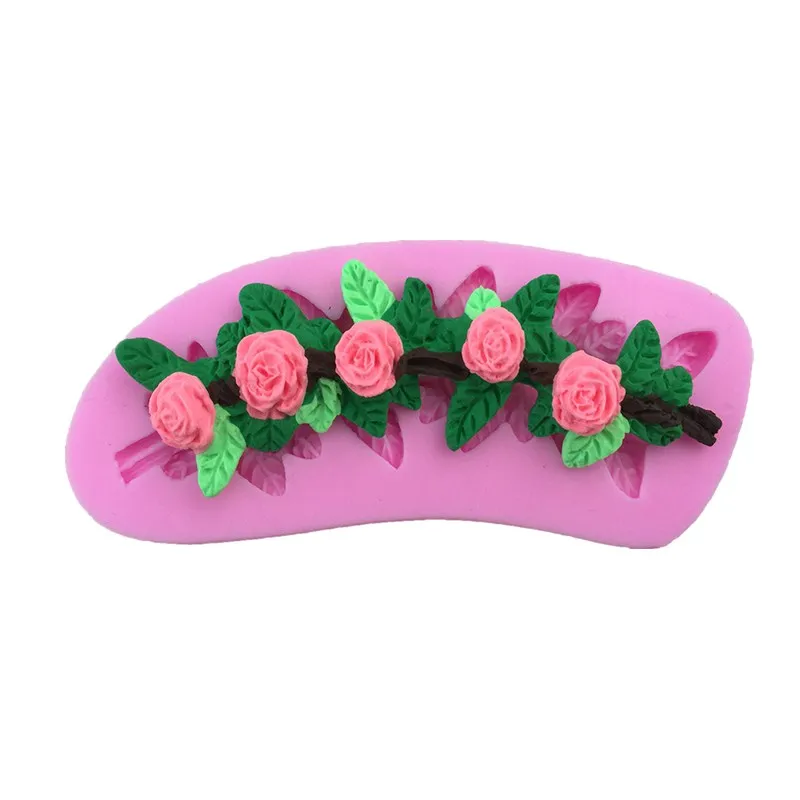

Rose Garland Shape Silicone Cake Mold ,DIY Baking Mould For Cookie Jelly Chocolate Flower Border Fondant Cake Decorating Tools