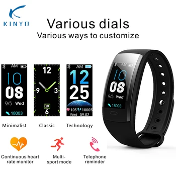 

Kinyo Smart Wristband 2019 Heart Rate Smart Band Blood Pressure sport tracker Sports women men Fitness Bracelet IP67 Waterproof