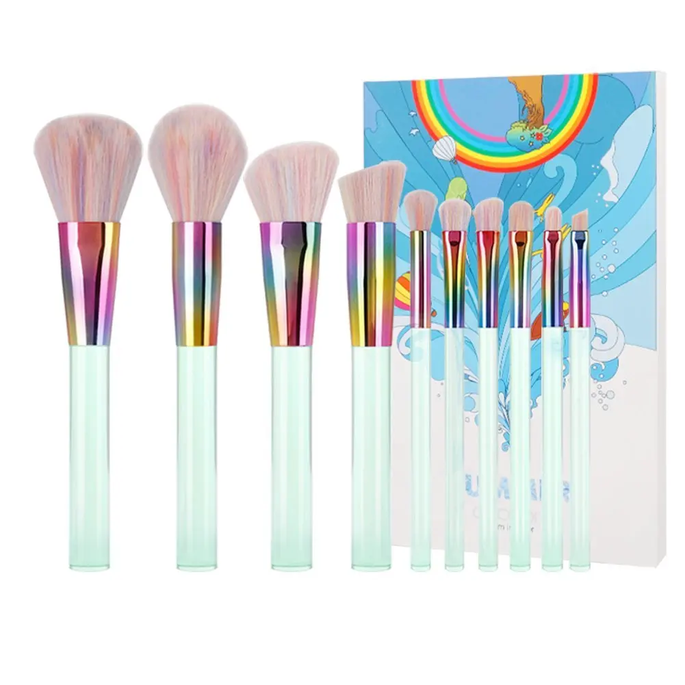 10Pcs Professional Makeup Brush Set Synthetic Kabuki Foundation
