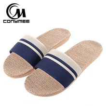 CONYMEE мужские пляжные сандалии лето мужские льняные тапочки повседневные кроссовки для дома домашняя обувь Вьетнамки Мужская тканевая тапочка