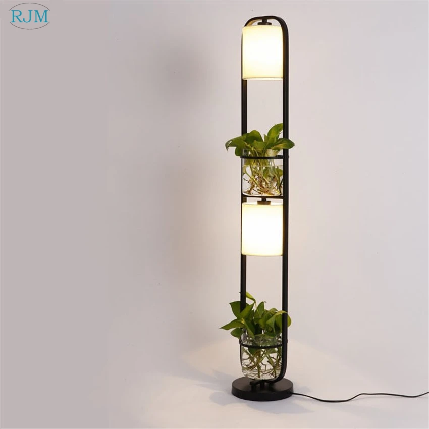 New Modern Art Creative Plants Floor Lamps Iron Cloth Lamp Shade Floor Lights for Living Room Bedroom Office Cafe Restaurant