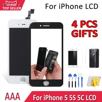 

New For iPhone 5 5s 5c LCD display with touch screen digitizer replacement mobile phone cracked glass AAA quality black white