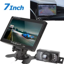 7 '' TFT LCD Color Car Rear View DVD VCR Monitor Parking Rearview Monitor 2 Video Input with 7 IR LED Lights Car Reverse Camera цена 7 '' TFT LCD Color Car Rear View DVD VCR Monitor Parking Rearview Monitor 2 Video Input with 7 IR LED Lights Car Reverse Camera цены онлайн