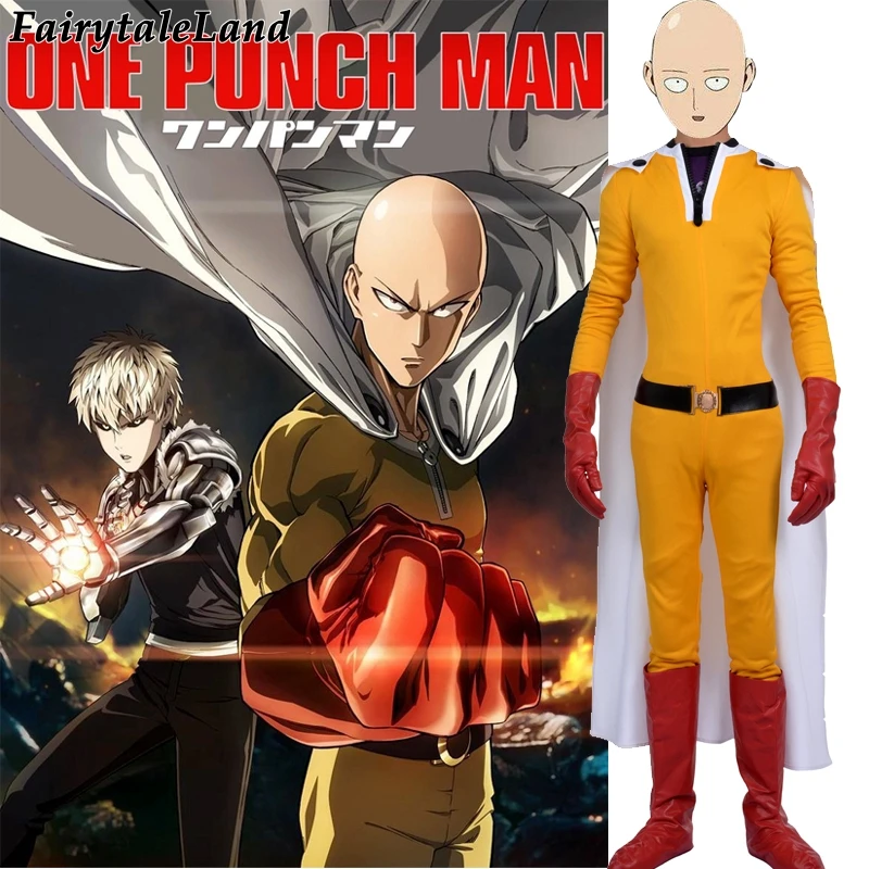 Костюм для косплея One PUNCH MAN костюм аниме на Хэллоуин взрослых комбинезон punch man +