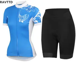 Для женщин Велоспорт Джерси Устанавливает дышащий короткий рукав Джерси Ropa Ciclismo велосипед Спортивная одежда велосипед быстросохнущая