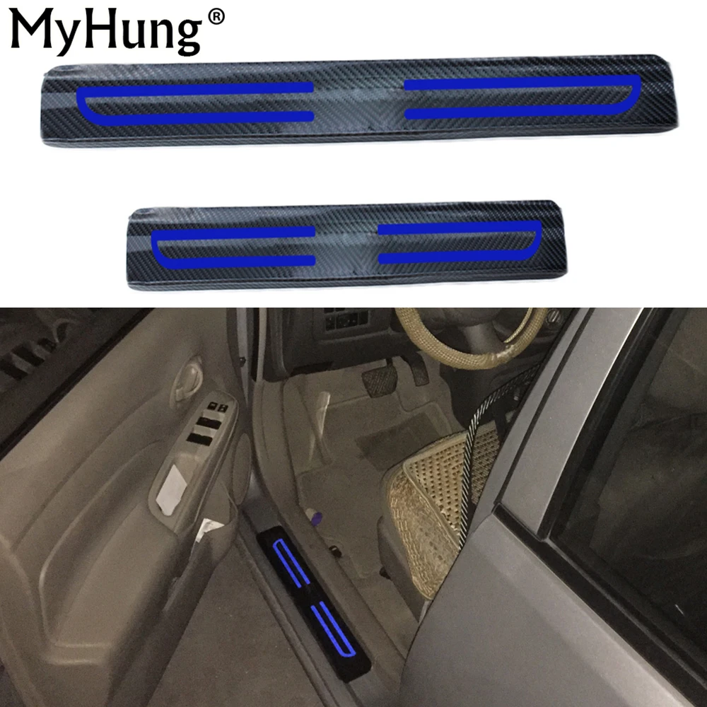 4D Carbon Fiber Reflective Car Scuff Plate Sticker Door Sill Stickers