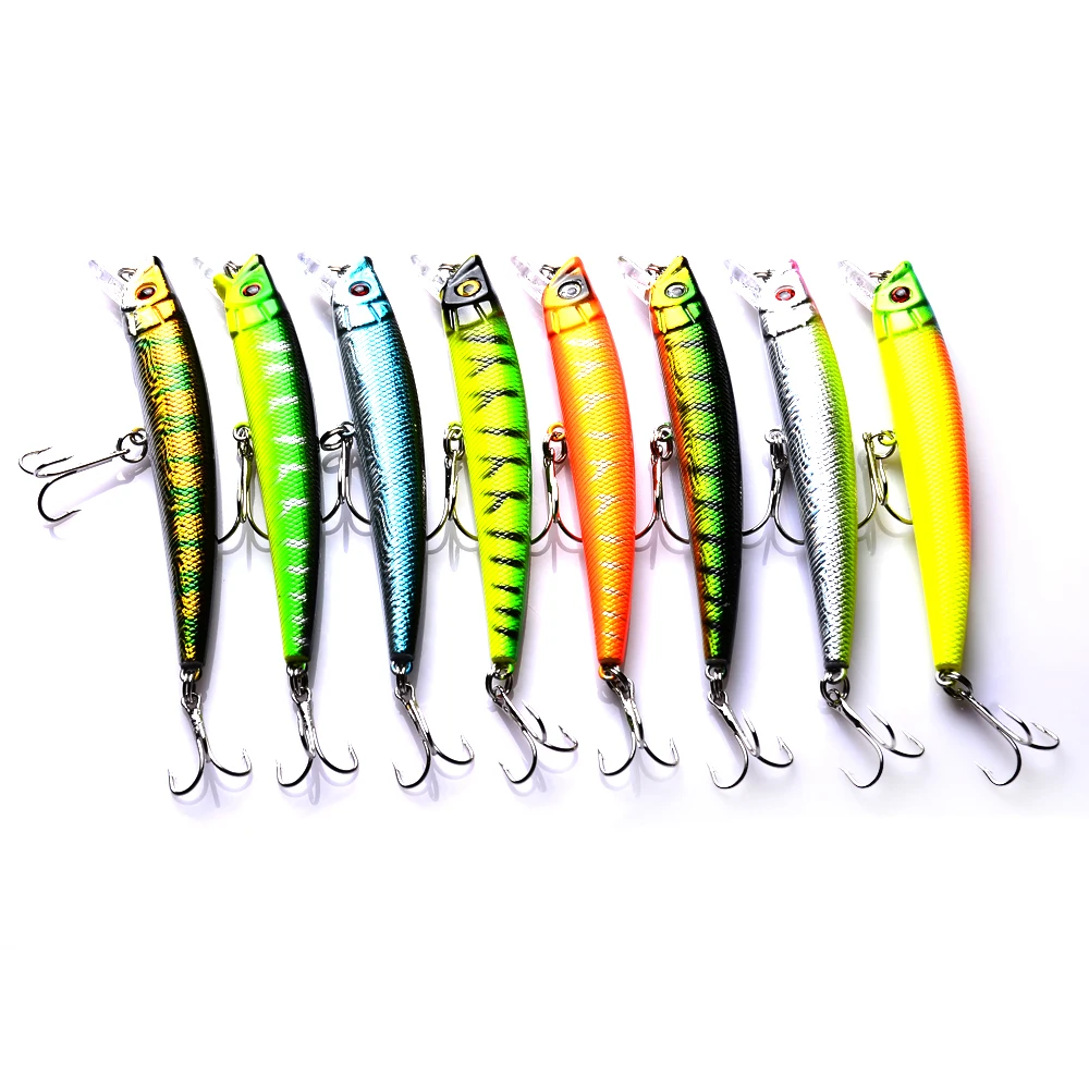 Isca de Pesca de Qualidade Pesca Venda Quente Minnow Lures 9.5cm 7.3g 6 Ganchos Hard Isca Vara Bream - Truta 50pcs Mod. 1217770 10 7.3G 6 # ganchos Hard isca isca