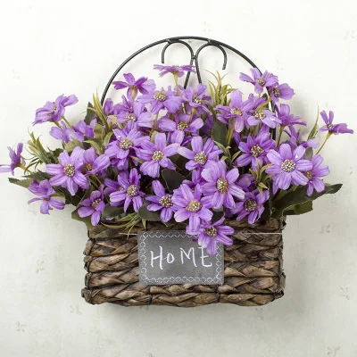 Искусственный цветок подвесные корзины с корзина настенное украшение стены с украшения стены - Цвет: K