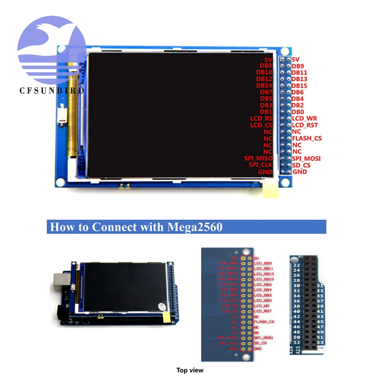 1 шт. 3,5 дюймовый TFT ЖК-экран модуль Ultra HD 320X480 для Arduino MEGA 2560 R3 плата