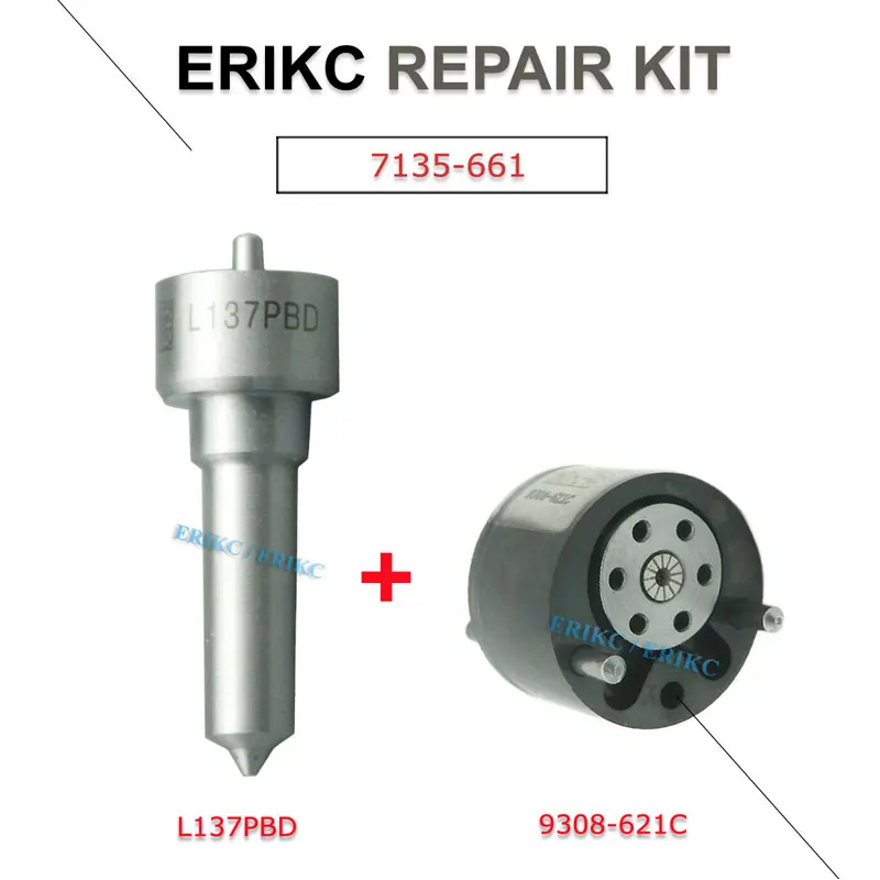 

ERIKC Diesel Injector 33801-4X810 Repair Kit Control Valve 9308-621C 2823929 28440421 Nozzle L137PBD L137PRD for KIA EJBR03701D