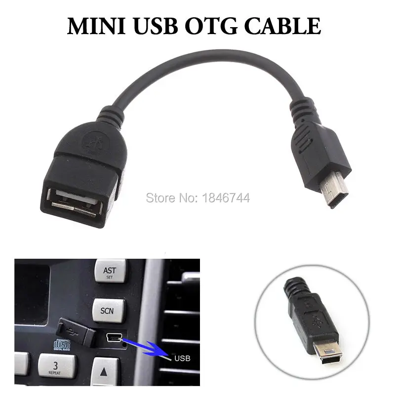 V3 Mini USB OTG Cable 5P OTG Port Adapter Converter Data Cable For Car