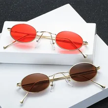 Женские модные летние овальные Универсальные солнцезащитные очки, линзы, солнцезащитные очки, маленькая оправа, винтажные линзы