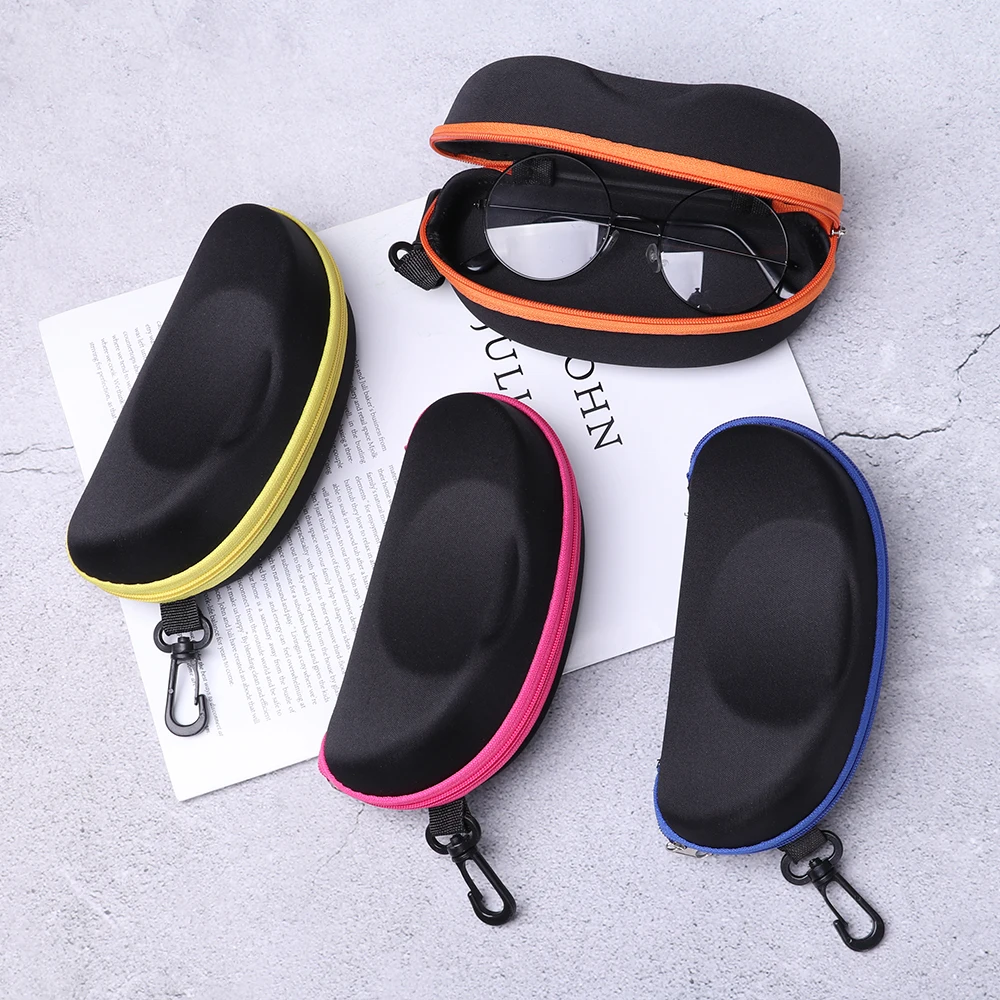 1Pcs Portable Carabiner Eye Glasses Sunglasses Hard Case Protector Box Holder Zipper Box Fashion Reading Glassess Accessories