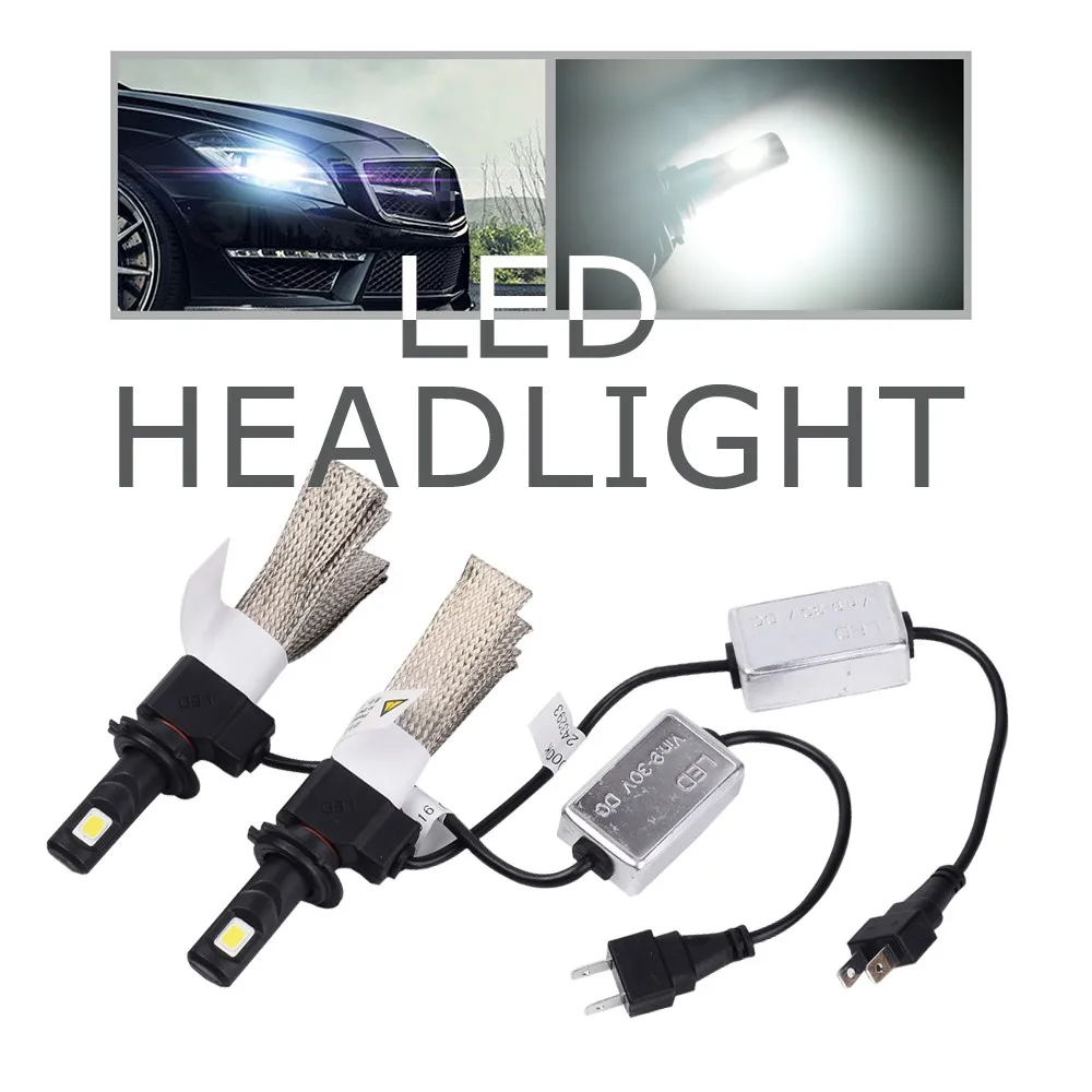 ФОТО 60W/Set 6000K Car  HeadLight White Car Light Bulb Kit 12V H1  H7 H11  880  9005  9006