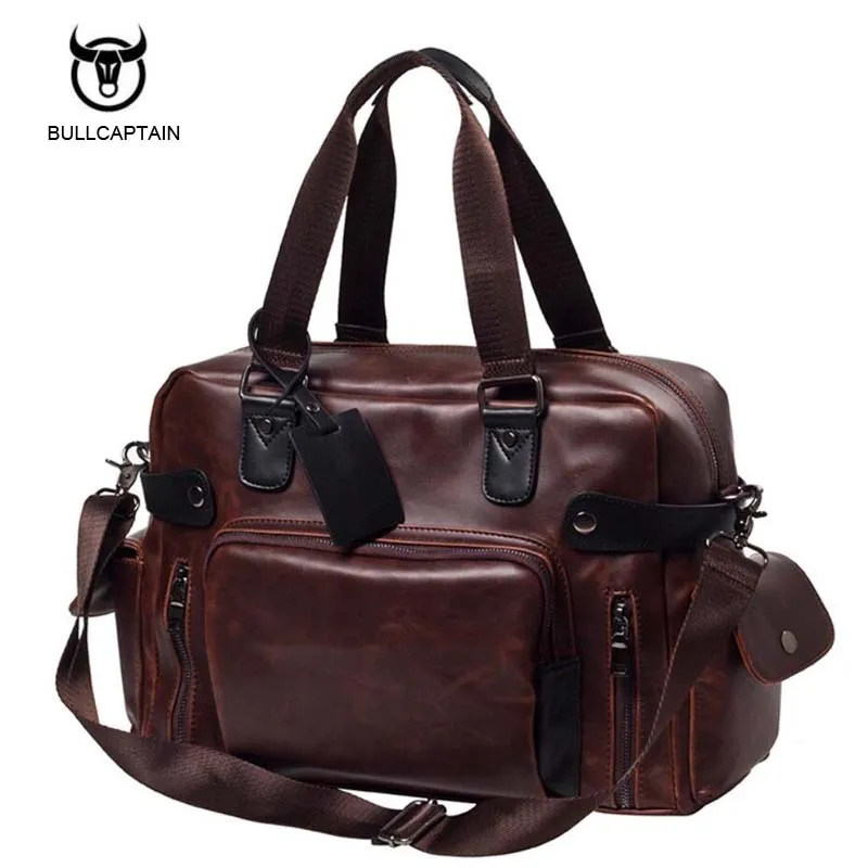 

Men Handbags Pu Leather Shoulder Crossbody Bag Vintage Traveling Male Messenger Bags Large Capacity Casual Totes Single