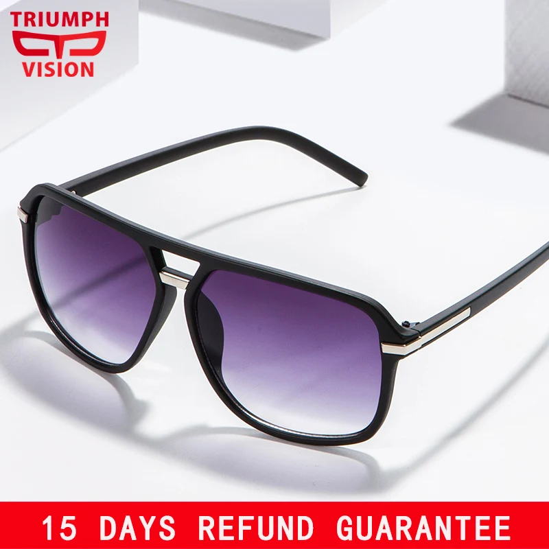 

TRIUMPH VISION Black Sunglasses Men UV400 Gradient Sun Glasses for men Square Shades Male New Design Lentes Lunette de sol