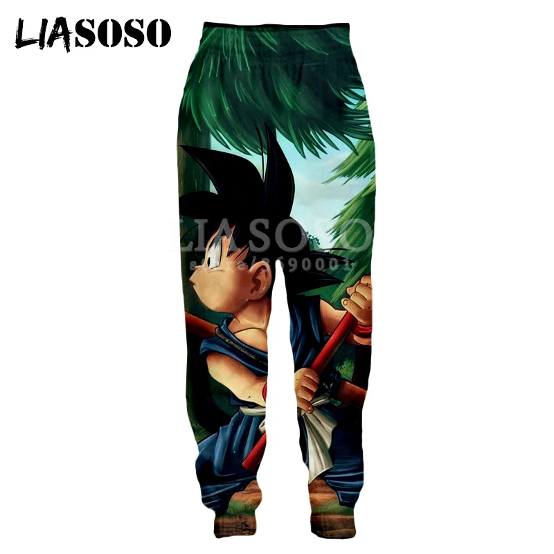 LIASOSO, мужские и женские тренировочные брюки с 3d принтом, аниме Dragon Ball Z Super Goku, повседневные тренировочные штаны, джоггеры, штаны с героями мультфильмов, X0970