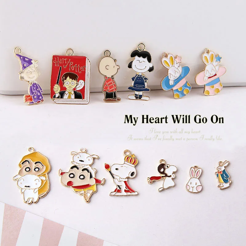 

New 40pcs/lot enamel cartoon animals/boys/witch/rabbits/girls shape alloy floating locket charms diy jewelry keychain accessory