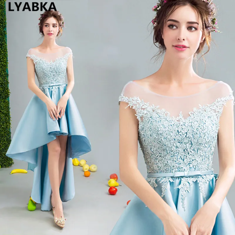Vestido de festa атласные синие вечерние платья Длинные асимметричные для выпускного