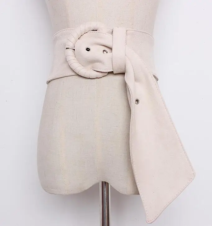 beige Женские Подиумные модные из искусственной замши кожаные эластичные пояса женское платье Корсеты Пояс Ремни украшения широкий пояс R1352 - Цвет: beige