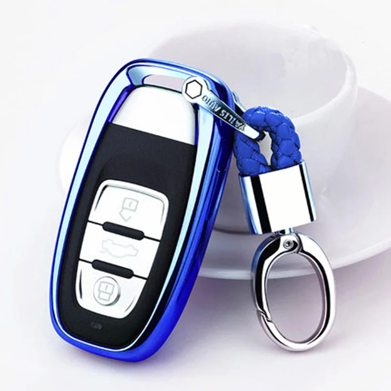 

2019 New TPU Key Cover Case For Audi A4 A5 A6 B5 B6 Q7 TT R8 S5 S7 Soft TPU Car Holder Shell Car-Styling Key Protection keychain