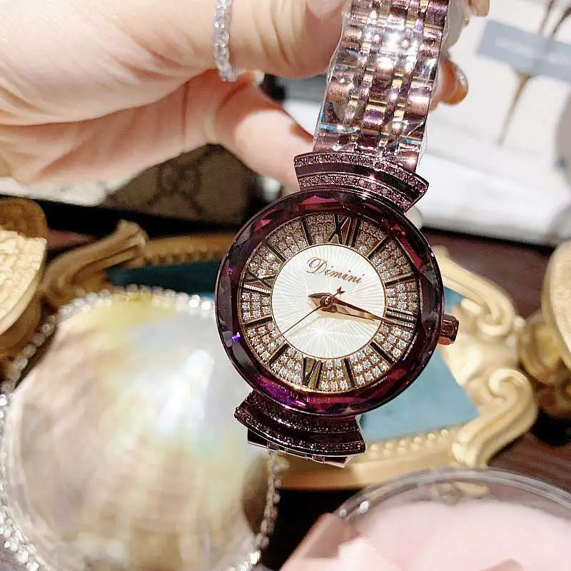 

2019 Fashion Top Brand Luxury Fully Diamond Women Watches Quartz Waterproof Stainless Steel Wrist Watches For Women Small Watch