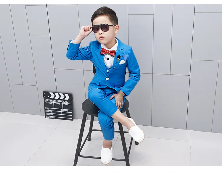Dollplus/ деловой костюм для мальчиков детские костюмы джентльмена на свадьбу, для студентов однотонные Детские костюмы для церемонии из 3 предметов(пиджак+ жилет+ штаны