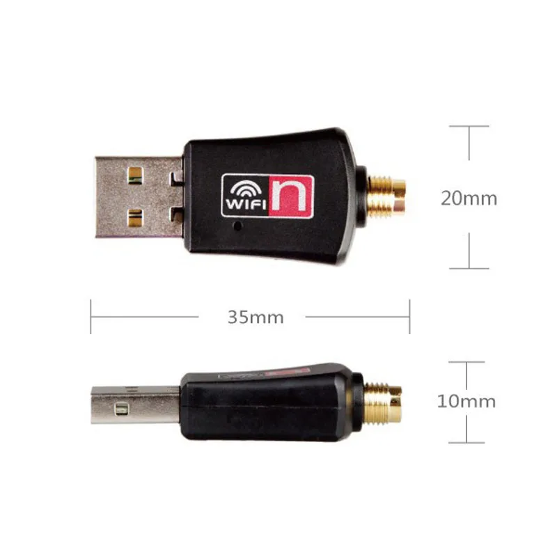 300 Мбит/с мини Wifi USB адаптер Беспроводной сетевой карты RT8192CU Чипсет 802.11n/g/b USB Wi-Fi приемник с 5dBi Wi-Fi антенны