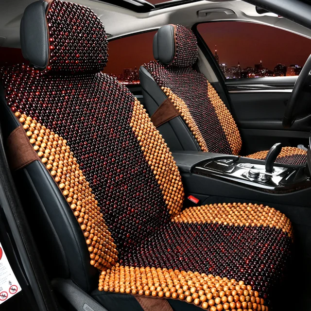 2 Seats Only Wooden Beads Covers For Summer Car Seat Cover 2 Seats Only Wooden Beads Covers For Summer Car Seat Cover Universal Fit Airbag Area Open